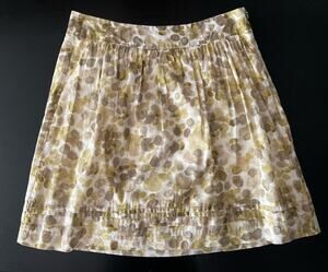 Ann Taylor LOFT Green/White Lightweight Cotton Skirt sz 2P